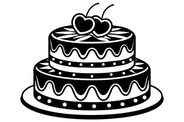 salt-design-of-a-3-tier-cake--decorated-with vector illustration