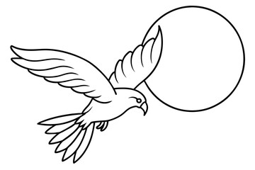 a-soaring-bird-against-a-full-moon  vector illustration