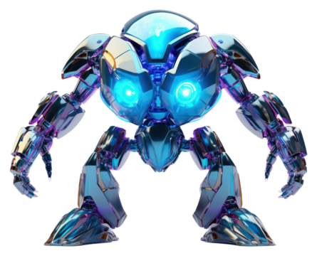 PNG  Robot iridescent white background futuristic technology. - Powered by Adobe