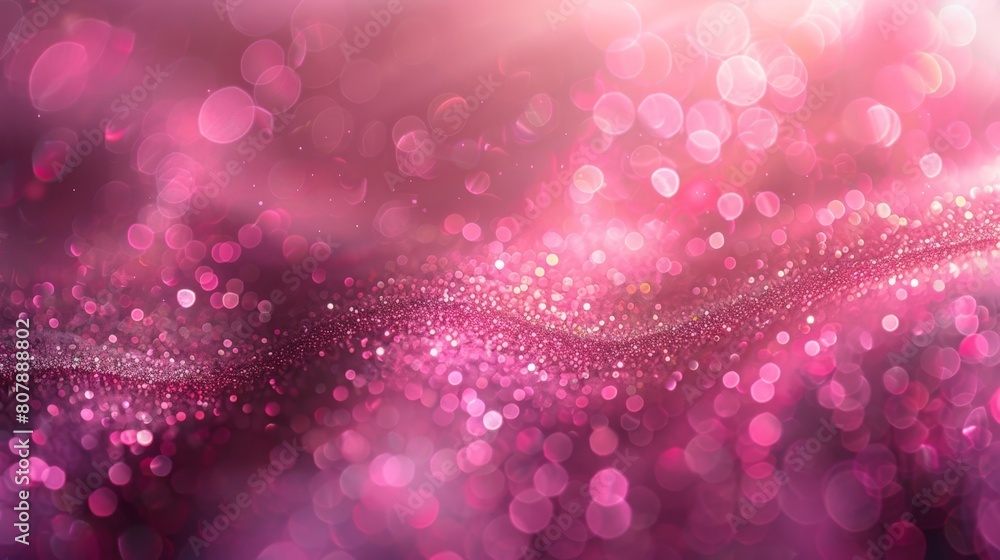 Poster Multiple vibrant pink bokeh lights in various sizes and intensities spread across the frame, creating a beautiful and dynamic visual effect