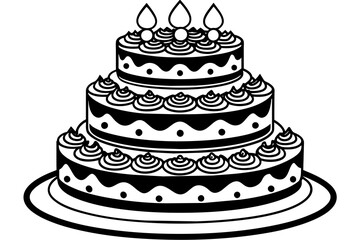 four-set-birthday-cake   vector illustration 