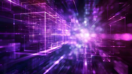 Creating a Futuristic Virtual Render with Abstract D Digital Voxel Cubes. Concept Virtual Reality, Digital Art, 3D Modeling, Futuristic Technology, Abstract Design