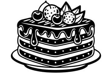 strawberry-rhubarb-design-of-a-5-tier-cake--decoration with vector illustration 