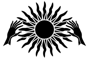  the-sun-in-the-middle-is-a-symbol-of-love-made-by vector illustration 