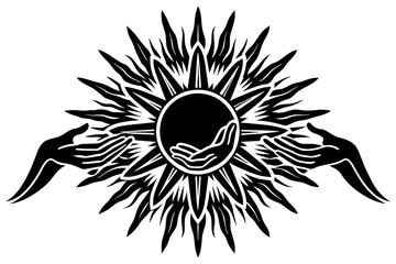  the-sun-in-the-middle-is-a-symbol-of-love-made-by vector illustration 