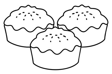 three-pound-cake-on-white-background with vector illustration