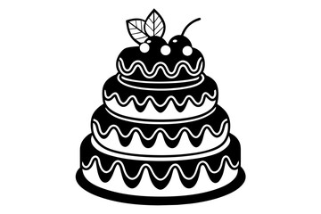  truffle-design-of-a-3-tier-cake--decorated-with vector illustration