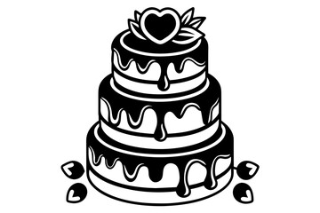 truffle-design-of-a-3-tier-cake--decorated-with vector illustration