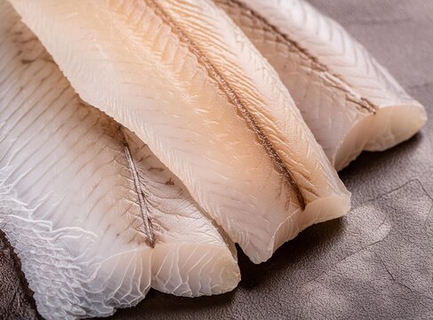 Delicious fillets of pollock or coalfish