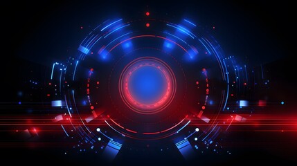 Obraz premium red and blue Abstract technology background circles digital hi-tech technology design background. concept innovation. vector illustration