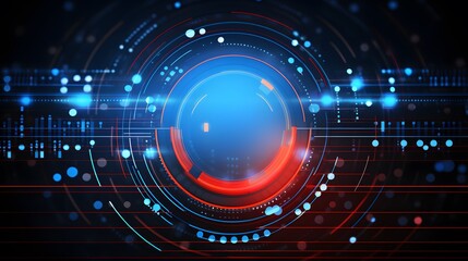 
red and blue Abstract technology background circles digital hi-tech technology design background. concept innovation. vector illustration