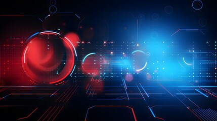 
red and blue Abstract technology background circles digital hi-tech technology design background. concept innovation. vector illustration