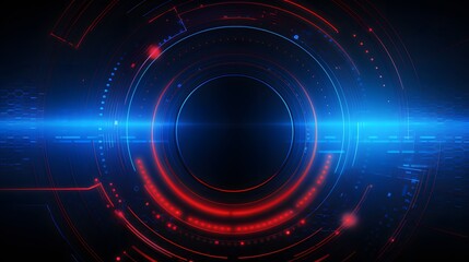 Fototapeta premium red and blue Abstract technology background circles digital hi-tech technology design background. concept innovation. vector illustration