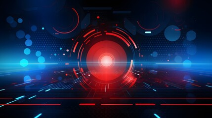 
red and blue Abstract technology background circles digital hi-tech technology design background....