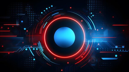 
red and blue Abstract technology background circles digital hi-tech technology design background. concept innovation. vector illustration
