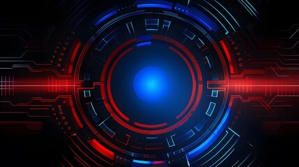 
red and blue Abstract technology background circles digital hi-tech technology design background. concept innovation. vector illustration