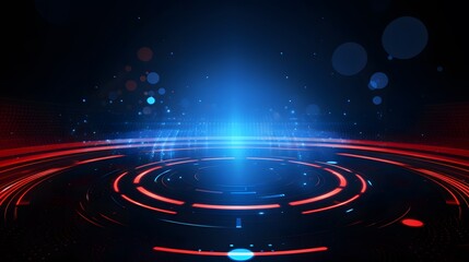Obraz premium red and blue Abstract technology background circles digital hi-tech technology design background. concept innovation. vector illustration