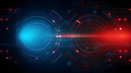 Obraz premium red and blue Abstract technology background circles digital hi-tech technology design background. concept innovation. vector illustration