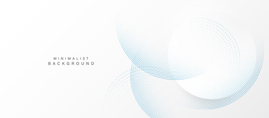 Abstract white background with blue circle rings. Digital future technology concept. vector illustration.	
