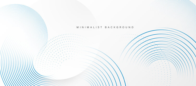 Abstract white background with blue circle rings. Digital future technology concept. vector illustration.	
