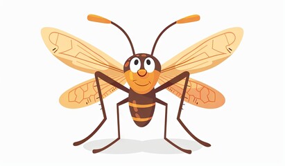 Cheerful cartoon mosquito character