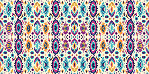 Seamless batik pattern,Seamless tribal batik pattern,and Seamless colorful pattern resemble ethnic boho, Aztec,and ikat styles.designed for use in wallpaper,fabric,curtain,carpet,Batik Embroidery