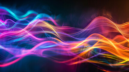 Obraz premium Organic Flowing Lines abstract background, Futuristic neon art, abstract colorful background with smooth wavy lines, Abstract smoke wave, colorful mystical background, Colored smoke isolated on black 