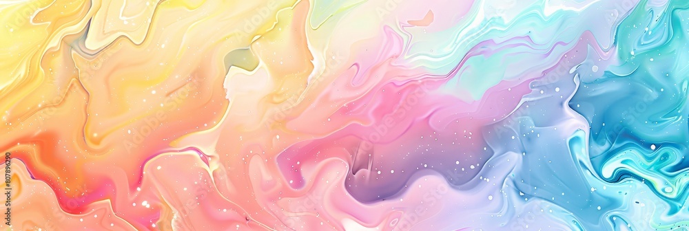 Aufkleber A colorful watercolor painting featuring a bright and dynamic rainbow of colors, creating a visually striking composition