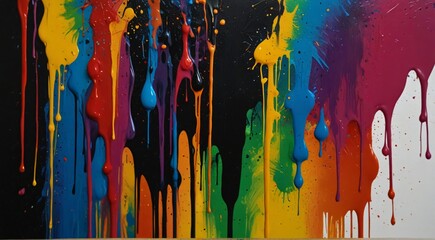 abstract watercolor background painting of a black with colorful paint