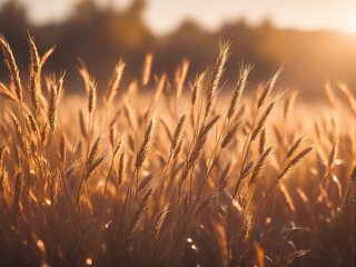 Fototapeta premium sunset in the grass