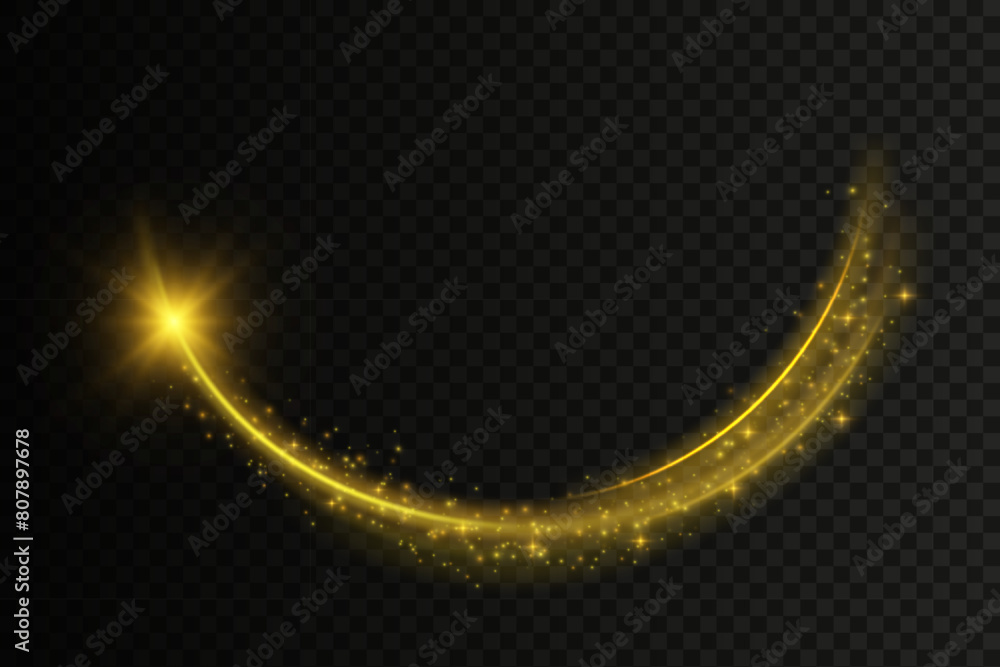 Poster shining spiral transparent glow effect. abstract shiny color gold wave design element. vector illust