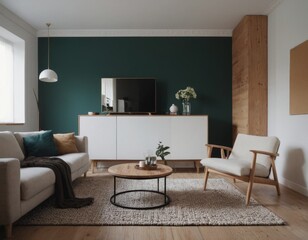modern living room, interior, room, bedroom, bed, hotel, home, furniture, house, design, luxury, sofa, window, apartment, lamp, living, architecture, living room, wall, contemporary, Generative AI