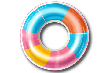 Obraz premium Inflatable pool ring sticker isolated on white background. Summer, vacation