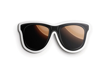 Black sunglasses sticker isolated on white background. Summer concept