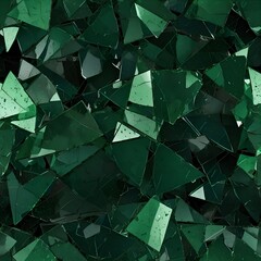 AI generated illustration of a close-up of shattered glass on a green wall