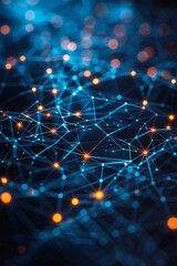 Fototapeta premium Dynamic digital interface showcasing glowing nodes and connections for business process technology.