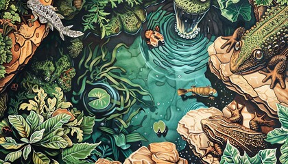 Capture the resilience of nature in a birds-eye view depicting Survival Stories through the art of Culinary Arts Zoom in with Macro photography to reveal intricate details of survi