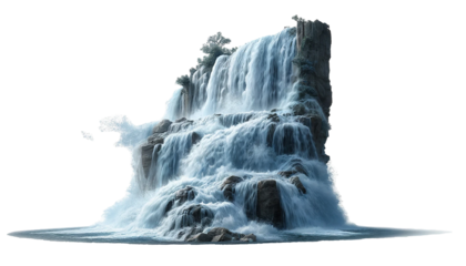 Waterfall isolated on white background
