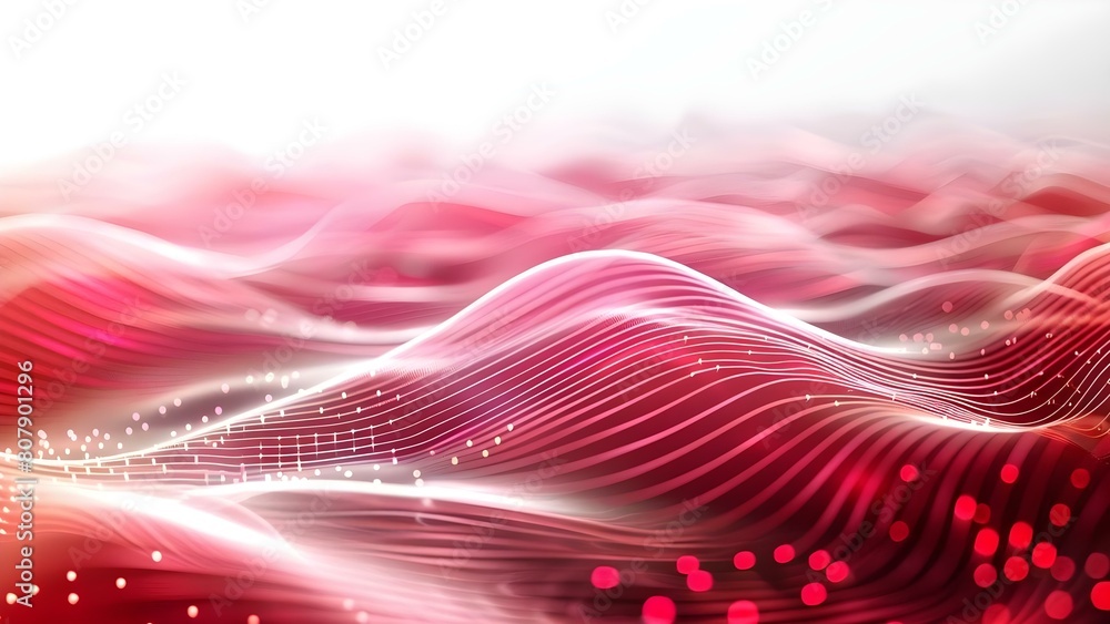 Poster abstract technology circuit board with glowing waves: d rendering. concept technology, circuit board