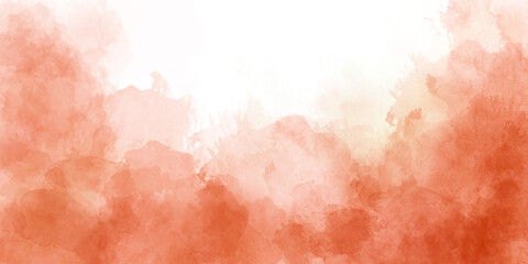 Fototapeta premium orange watercolor gradient background with clouds texture
