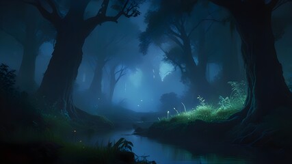 Obraz premium a magical forest glade at twilight