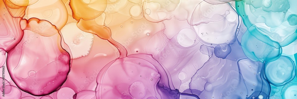 Poster detailed view of vibrant paint splashing and blending in a dynamic and colorful manner