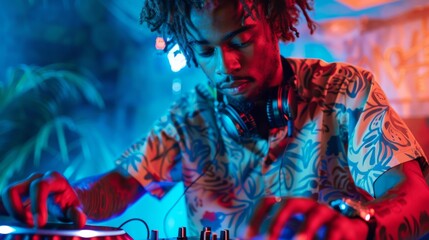 The DJ Mixing at Nightclub
