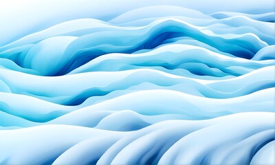 Obraz premium Water snow wavy abstract isolated background for copy space text. Blue frozen ocean flowing motion. Watercolor effect snow storm backdrop. Snowy holiday travel winter cartoon
