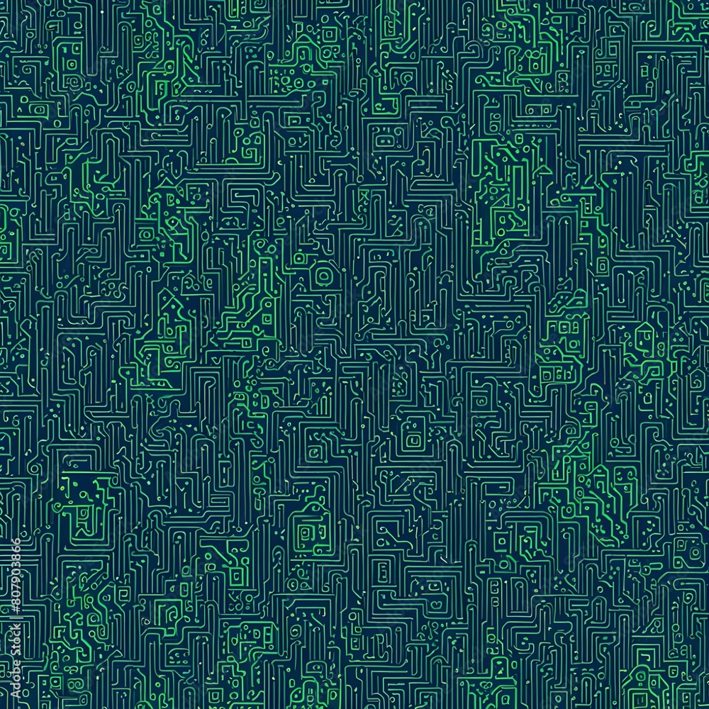 Poster digital circuit seamless pattern