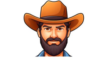 Cowboy with hat illustration