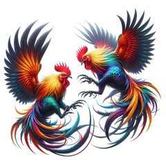 Obraz premium colorful roosters