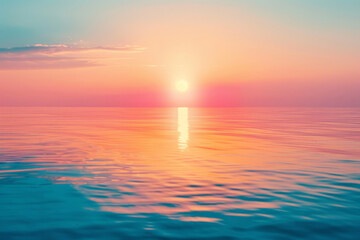 Fototapeta premium Stunning sunset over calm sea with vibrant colors