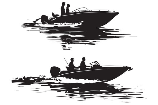 recommend clip art: driving speed boat silhouette collection