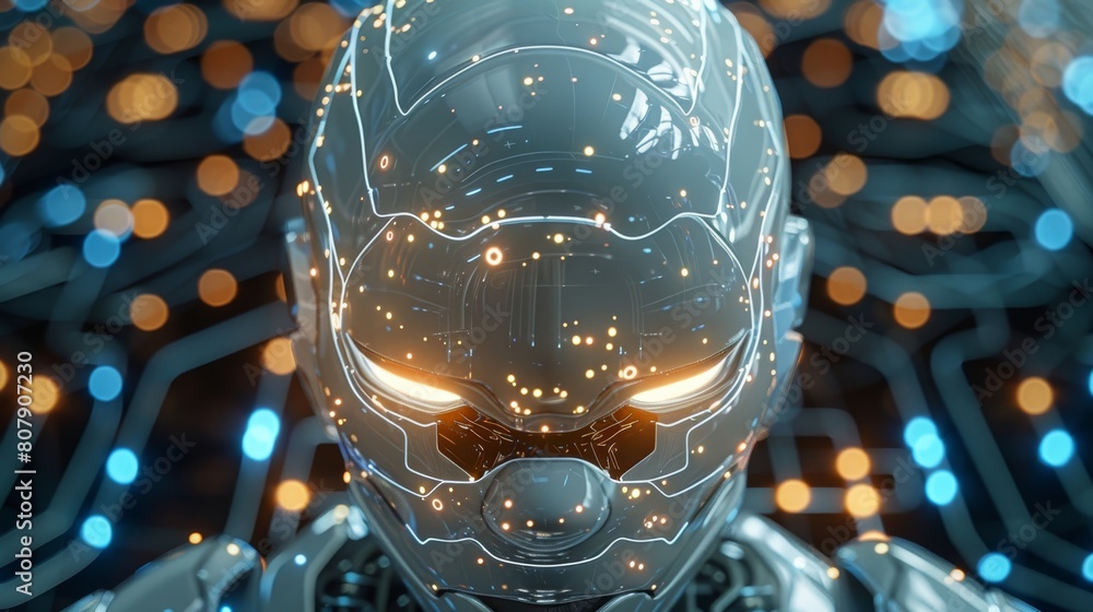 Poster The evolution and potential of artificial intelligence (AI) technology. Highlight key concepts such as machine learning, neural network, and deep learning in visually striking manner. Generative AI.